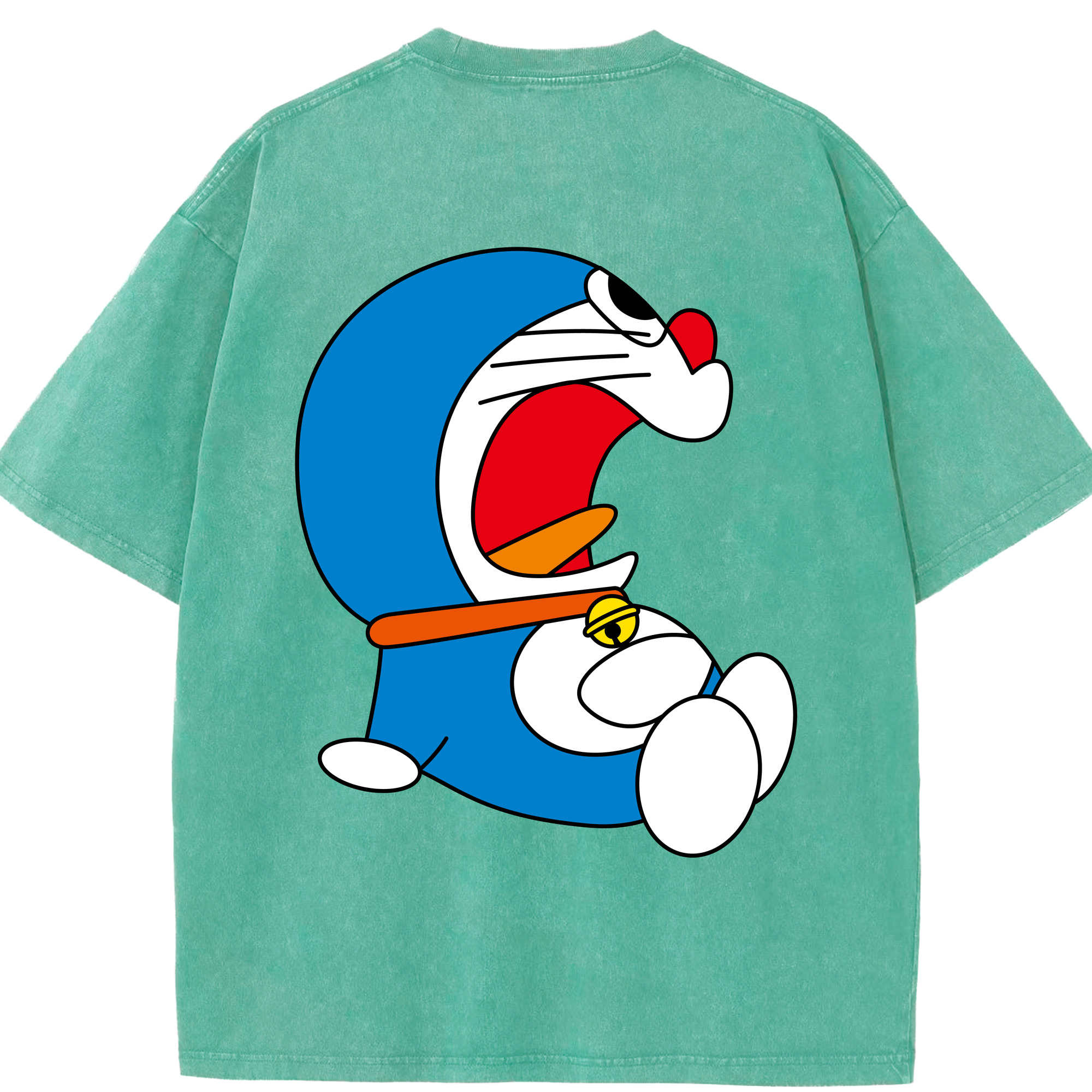 （画像用） ドラえもん Doraemon 綿100% ヴィンテージ風 半袖Tシャツ（背面プリント）